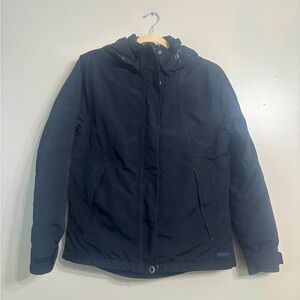 LANDS’ END Squall Small Black Hooded Waterproof Insulated Coat Jacket